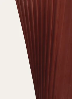 VASE EN VERRE FORME ÉTIRÉE BORDEAUX TRANSPARENT GIVRE