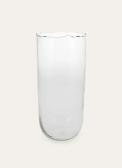 VASE EN VERRE TRANSPARENT FORME ALLONGÉ TRANSPARENT