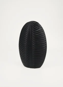 VASE FEUILLE EN CERAMIQUE Noir