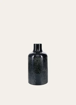VASE ÉMAILLÉ AVEC LIGNES VERT FONCÉ
