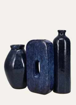 VASE ÉMAILLÉ FORME CREUX AU CENTRE BLEU