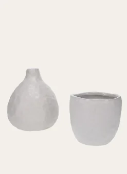 VASE SOLIFLORE EN GRÈS BLANC