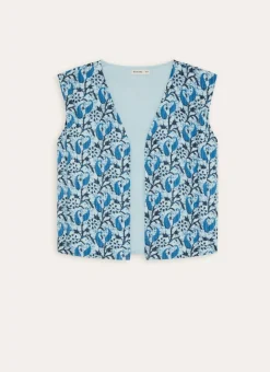 VESTE SANS MANCHE IMPRIMÉE MATELASSÉE BLEU CIEL