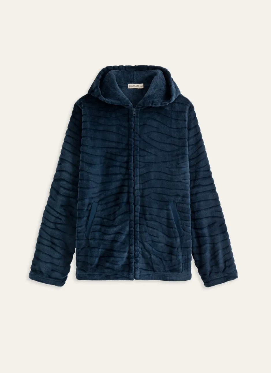 VESTE ZIPPÉE EN POLAIRE POCHES LATÉRALES MARINE