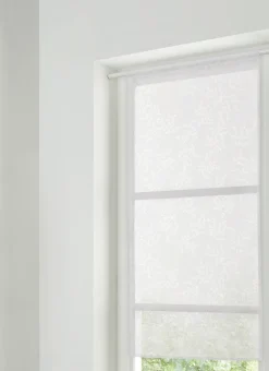 VITRAGE DÉVORÉ IMPRIMÉ FLORAL L90 X H180 CM BLANC