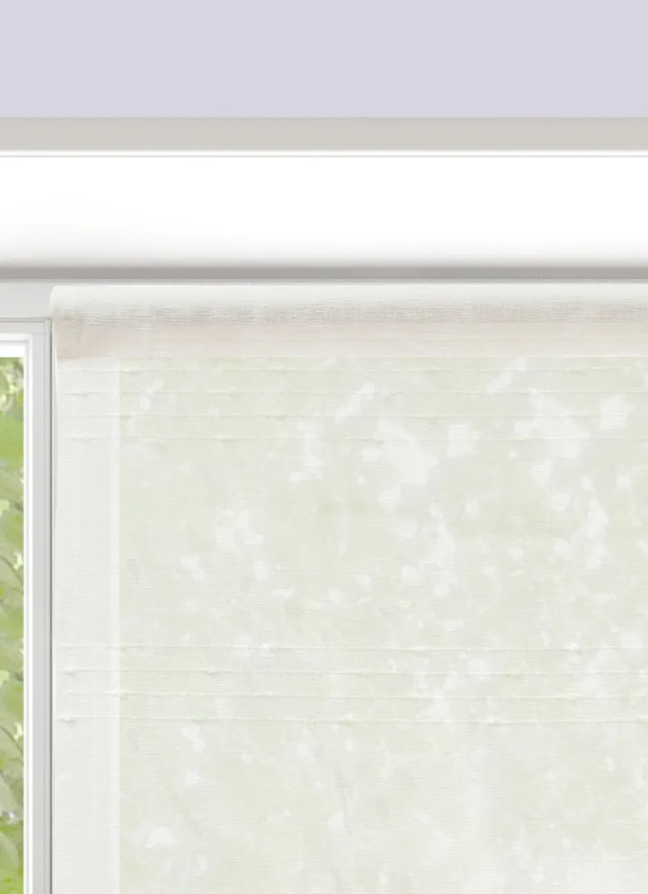 VITRAGE RAYURES HORIZONTALES EN RELIEF 90 X 160CM BLANC