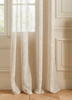 VOILAGE IMPRIMÉ FLORAL BEIGE