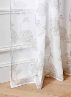 VOILAGE À MOTIFS FLORAUX ISPAHAN BLANC/BEIGE